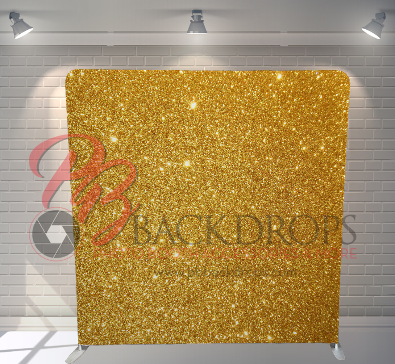Pillow Cover Backdrop (Gold String Lights) - PB Backdrops
