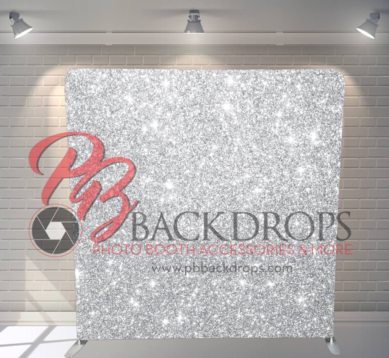 Single Sided Pillow Cover Backdrop Silver Sparkle Pb Backdrops