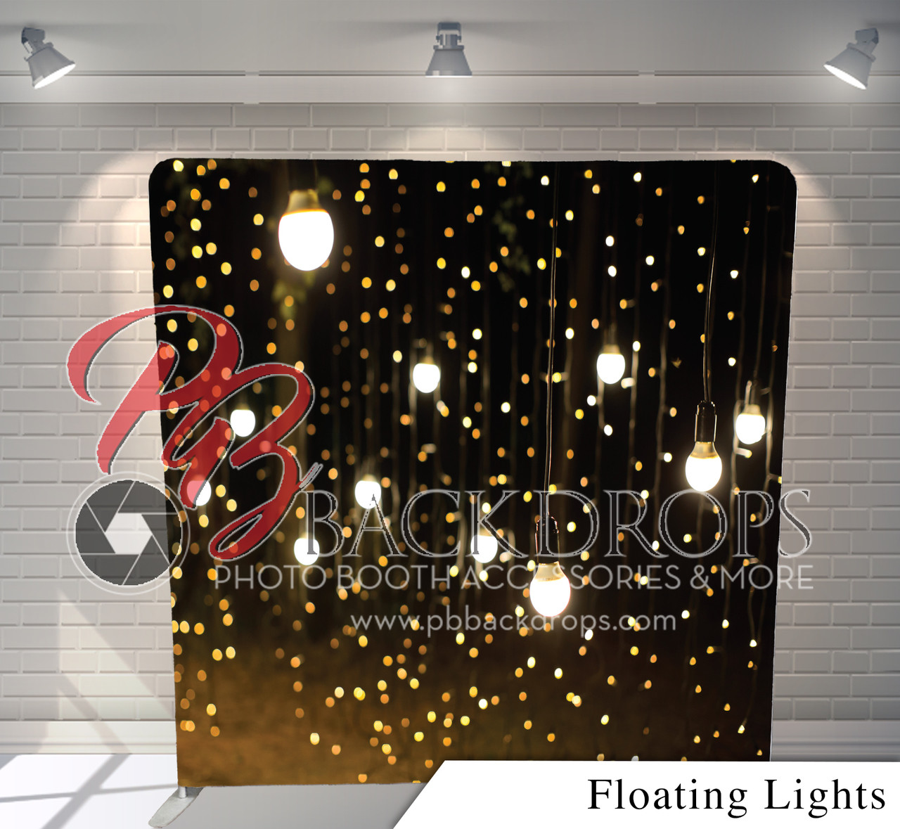 Pillow Cover Backdrop (Gold String Lights) - PB Backdrops