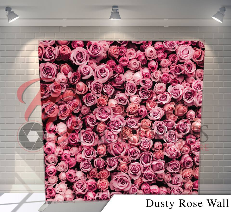 Pillow Cover Backdrop (Red Rose Wall) PB Backdrops