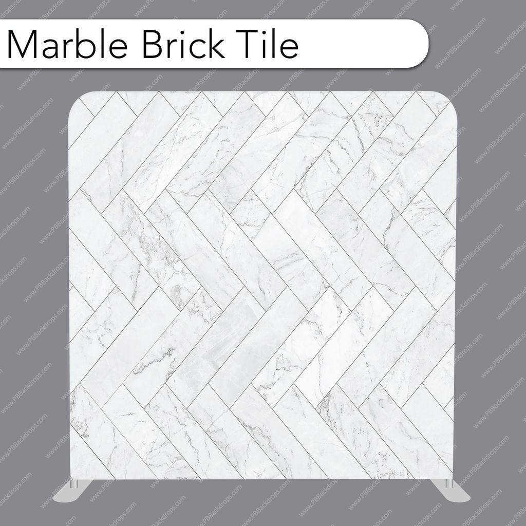 Pillow Cover Backdrop (Marble Brick Tile) - PB Backdrops