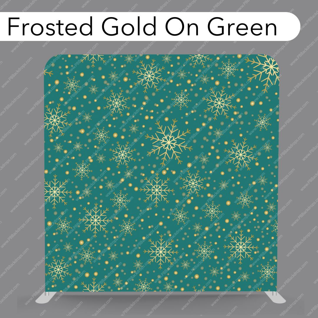 Pillow Cover Backdrop (Frosted Gold On Green) PB Backdrops