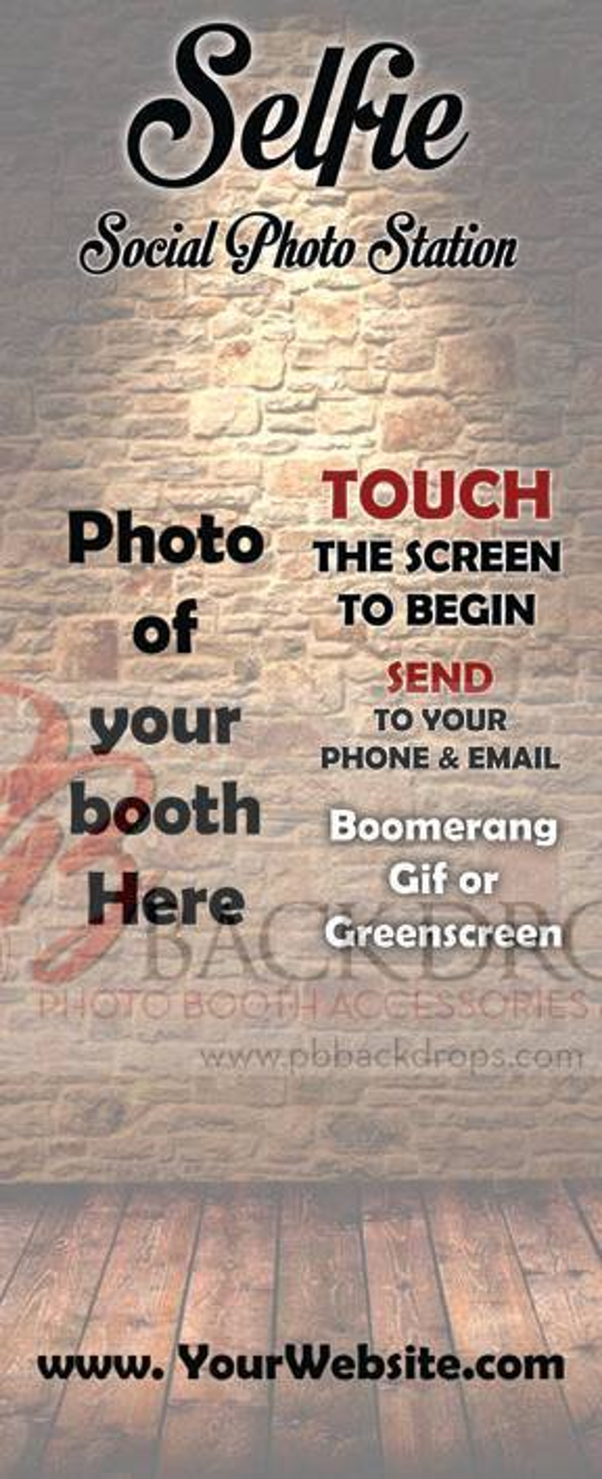 Custom Selfie Booth Retractable Banner With Your Booth Picture Added 6 Designs To Choose From 