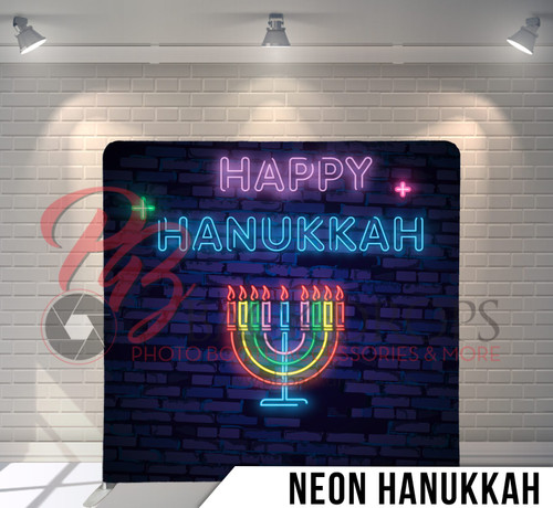 Pillow Cover Backdrop  (Neon Hanukkah)