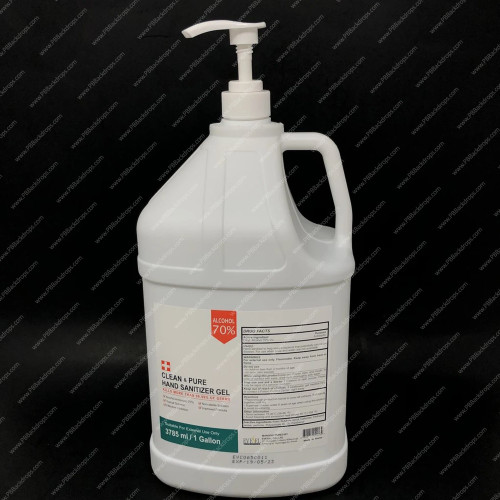 Clean & Pure Hand Sanitizer Gel 1 Gallon Bottle - With Pump! 70% Ethanol Alcohol