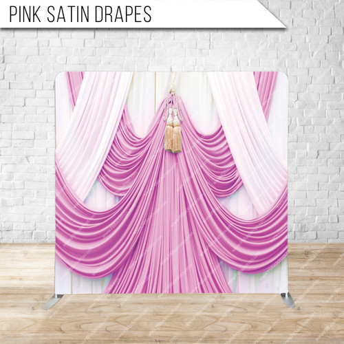 Pillow Cover Backdrop  (Pink Satin Drapes)