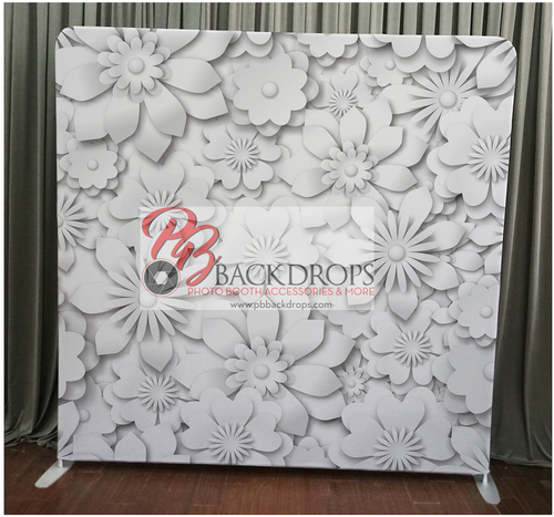 Single-sided Custom backdrop - White Flowers | PB Backdrops