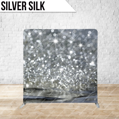 Pillow Cover Backdrop  (Silver Silk)