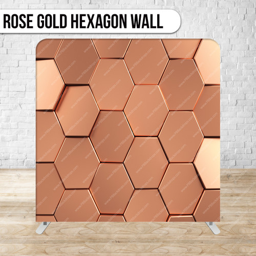 Pillow Cover Backdrop  (Rose Gold Hexagon Wall)