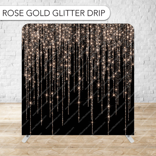 Pillow Cover Backdrop (Rose Gold Glitter Drip)