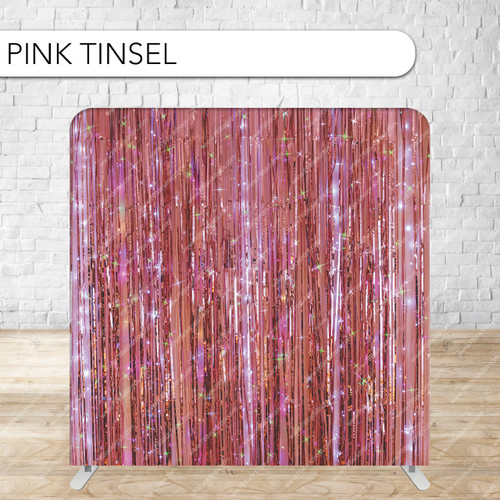 Pillow Cover Backdrop (Pink Tinsel)