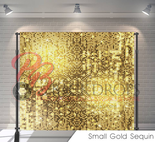 8x8 Printed Tension fabric backdrop - Small Gold Sequins | PB Backdrops