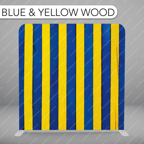 Pillow Cover Backdrop (Blue And Yellow Wood)