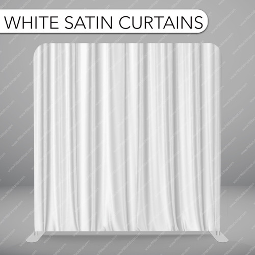 Pillow Cover Backdrop (White Satin Curtains)