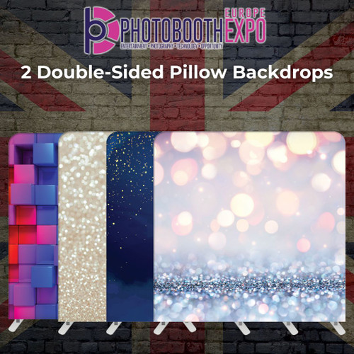 PBX EU - Pillow Cover Backdrop Bundle: 2 Double sided Backdrops, Stock Designs and Colors only.  NO CUSTOMS
