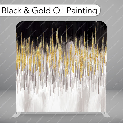 Pillow Cover Backdrop (Black and Gold Oil Painting)