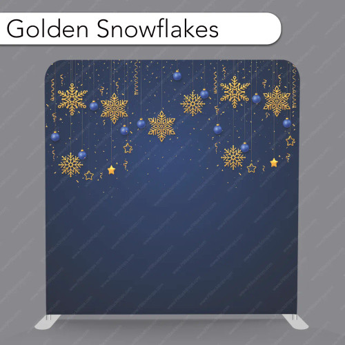 Pillow Cover Backdrop  (Golden Snowflakes)