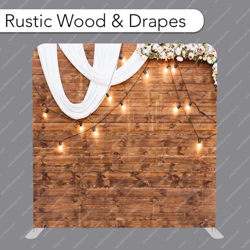 Pillow Cover Backdrop (Rustic Wood And Drapes)