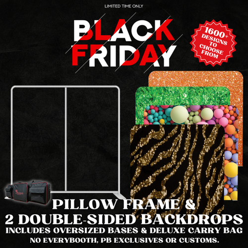 Stand + 2 Double-sided Pillow Backdrop (Includes Oversized bases & Deluxe Carrybag)