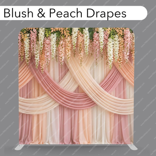 Pillow Cover Backdrop (Blush And Peach Drapes)