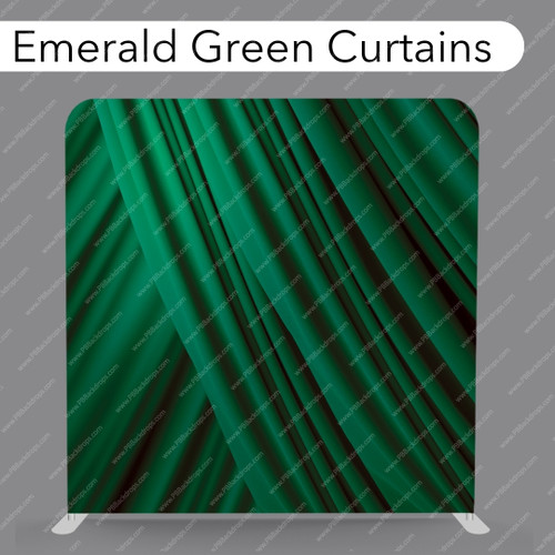 Pillow Cover Backdrop (Emerald Green Curtains)
