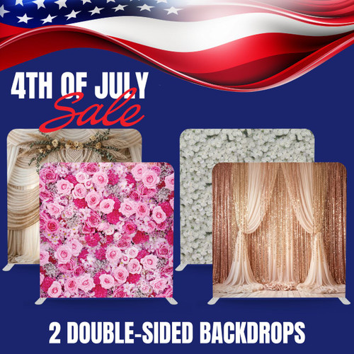 J4  - Two Double-sided Pillow or Pole Pocket Backdrops