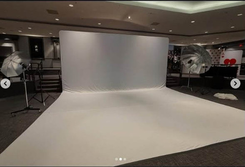 Swoop Floor  20x10 Stock or  Custom-Designed Pillow Cover Backdrop (Single- or Double-sided) with or without stand