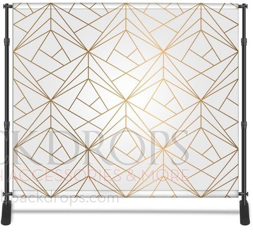 8x8 Printed Tension fabric backdrop (Gold Geometric)