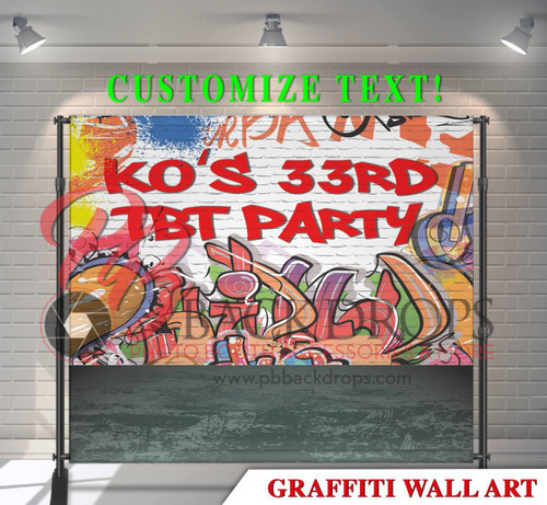 8x8 Printed Tension fabric backdrop - Custom Grafitti Wall | PB Backdrops