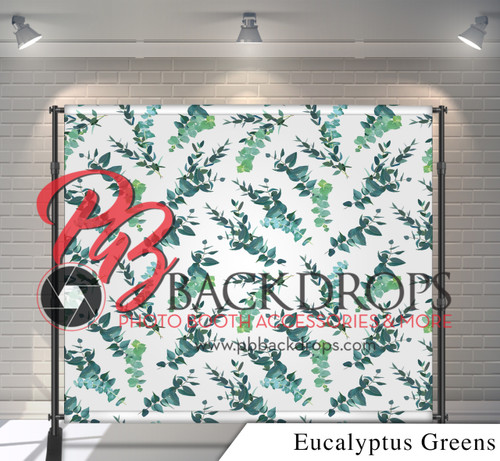 8x8 Printed Tension fabric backdrop - Eucalyptus Greens | PB Backdrops