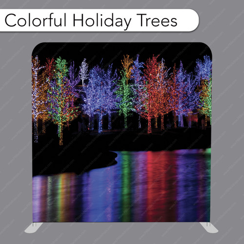 Single-sided Pillow Cover Backdrop  - Colorful Holiday Lights | PB Backdrops