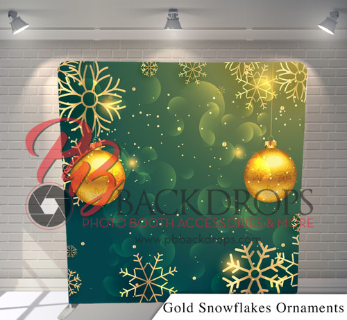 Pillow Cover Backdrop  (Gold Snowflakes Ornaments)