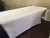6ft Spandex Fabric Table Cover with Zipper in back (all white with black lettering)