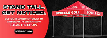 Custom graphics display tents