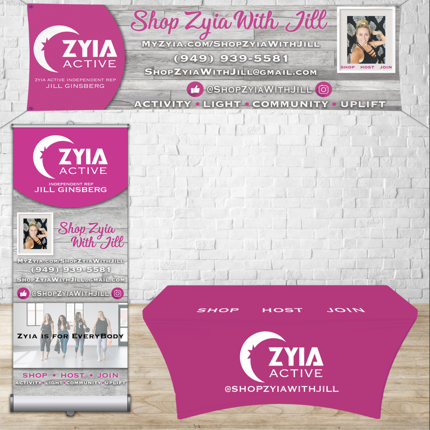 Zyia Bundle Package (Banner, retractable and table cover) - PB Backdrops
