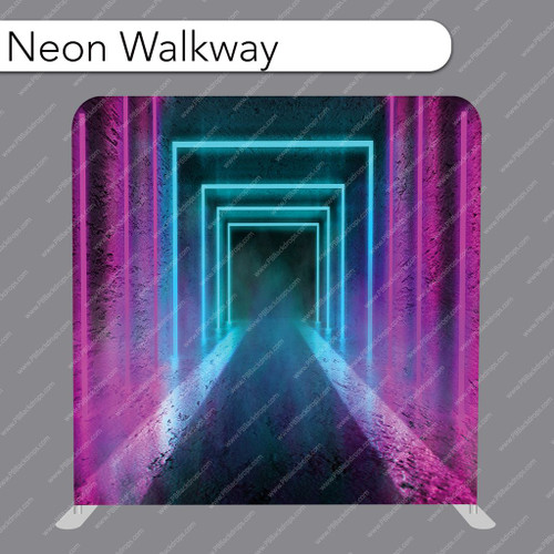 Walk In Backdrop Pillow Cover Backdrop (Neon Walkway) - PB Backdrops