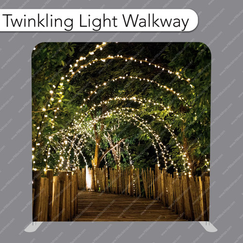 Walk In Backdrop Pillow Cover Backdrop (Twinkling Lighted Walkway) - PB Backdrops