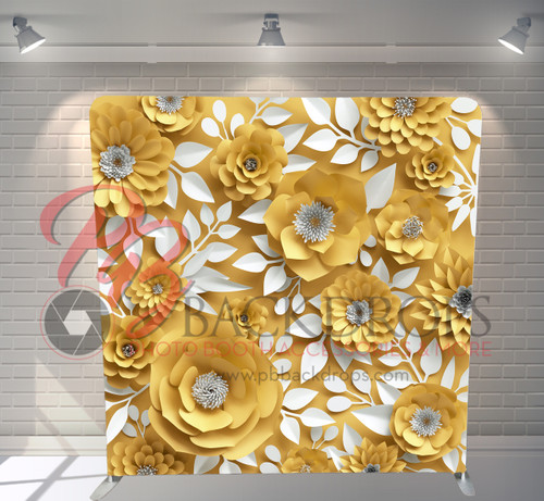 Single Sided Pillow Cover Backdrop Yellow Paper Flowers Pb