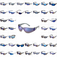 Safety Glasses with Blue Mirror Lens