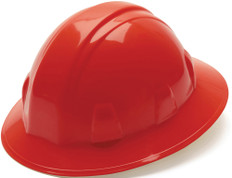Pyramex 4 Point Full Brim Style with RATCHET Suspension Red  - Oblique View