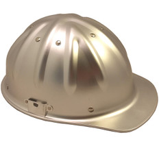 Aluminum Cap Style Hardhats ~ Silver ~ Right side view