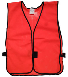 Hi Viz Red Soft Mesh Plain Safety Vest  pic 2