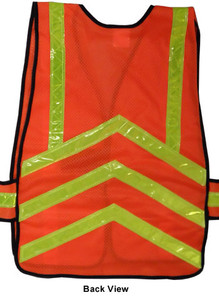 Chevron Safety Vests Orange Mesh with Lime Stripes pic 5