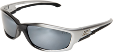 Edge Kazbek Safety Glasses ~ Black Frame, Silver Mirror Lens
