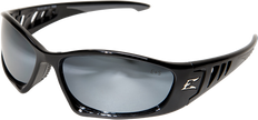 Edge Baretti Safety Glasses ~ Black Frame, Silver Mirror Lens