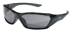 Crews Force Flex Safety Glasses ~ Black Frame - Smoke Lens