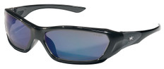 Crews Force Flex Safety Glasses ~ Black Frame - Blue Diamond Lens