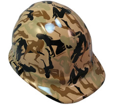 Camo Bootie Khaki Hydro Dipped Hard Hats ~ Oblique View