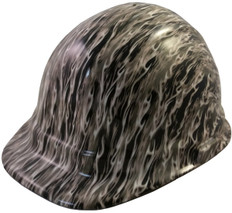 White Flame Hydro Dipped Hard Hats Cap Style ~ Oblique View