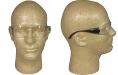 ERB Boas Wraparounds ~ Safety Glasses ~ Smoke Frame - Clear Lens